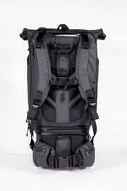 WayksOne Travel Backpack Compact Sleek Black Back#colour_sleek-black