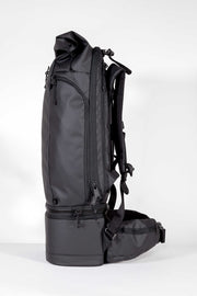 WayksOne Travel Backpack Compact Sleek Black Left#colour_sleek-black