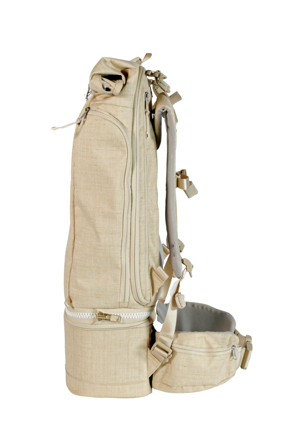WayksOne Travel Backpack Compact Sand Side#colour_sand