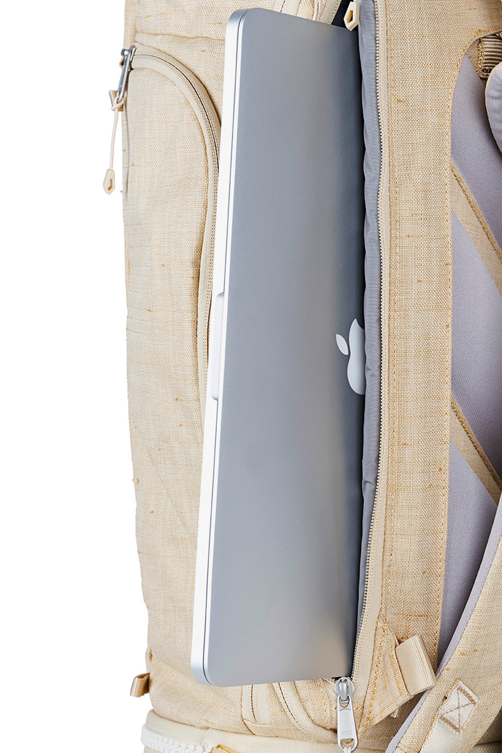 WayksOne Travel Backpack Original Sand Laptop Compartment#colour_sand
