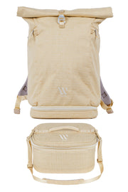 WayksOne Travel Backpack Original Sand Split#colour_sand