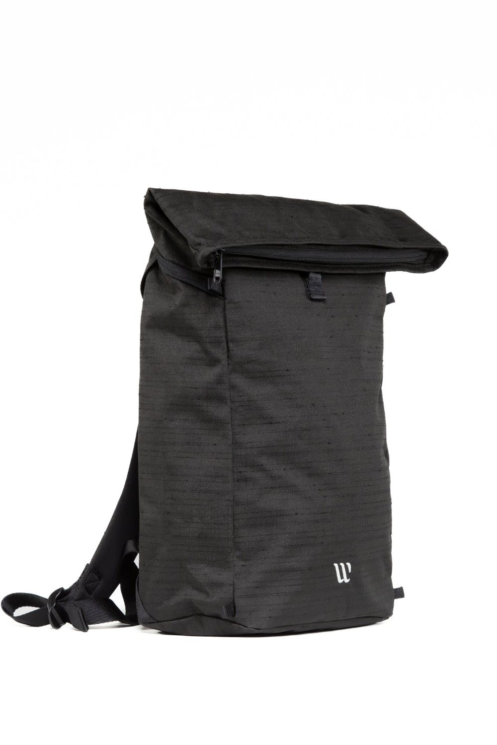 Wayks Day Pack Mini black Angled Folded Top#colour_black