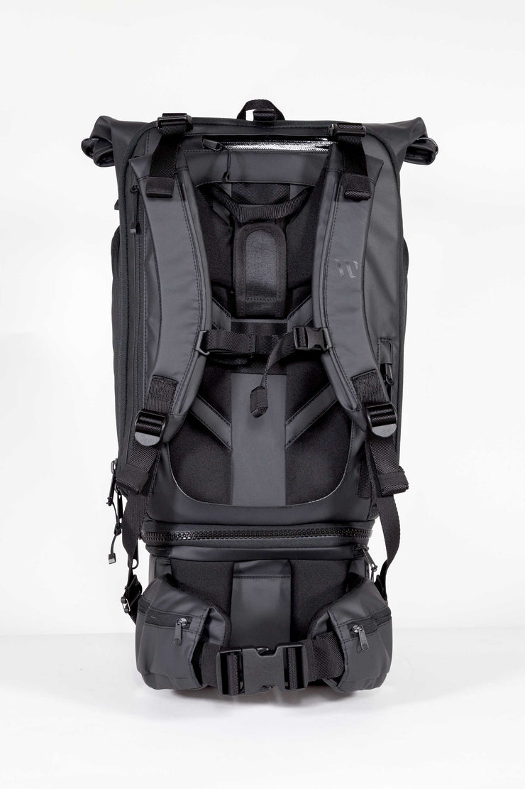 WayksOne Travel Backpack Compact Sleek Black Back