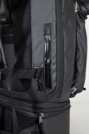 WayksOne Travel Backpack Compact Sleek Black Back Pocket#colour_sleek-black