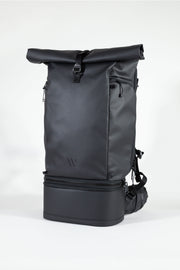 WayksOne Travel Backpack Original Sleek Black Front Angled#colour_sleek-black