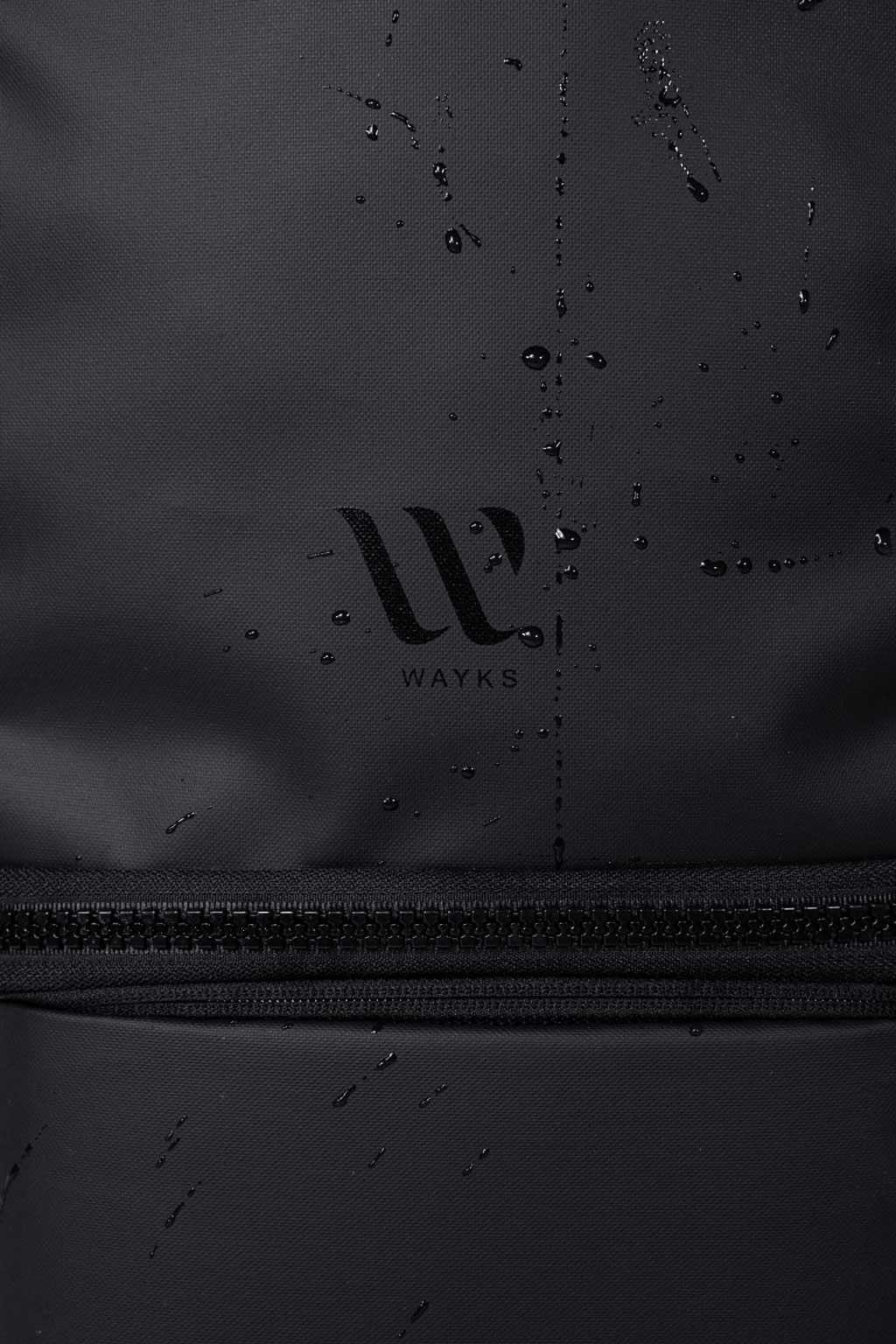 WayksOne Travel Backpack Compact Sleek Black Water Repellency#colour_sleek-black