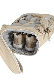 WayksOne Travel Backpack Compact Sand Shoe Compartment#colour_sand