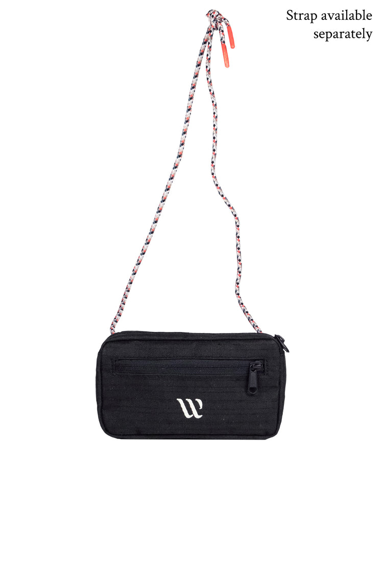 Wayks Sling Mini black Neck Pouch Horizontal Front#colour_black