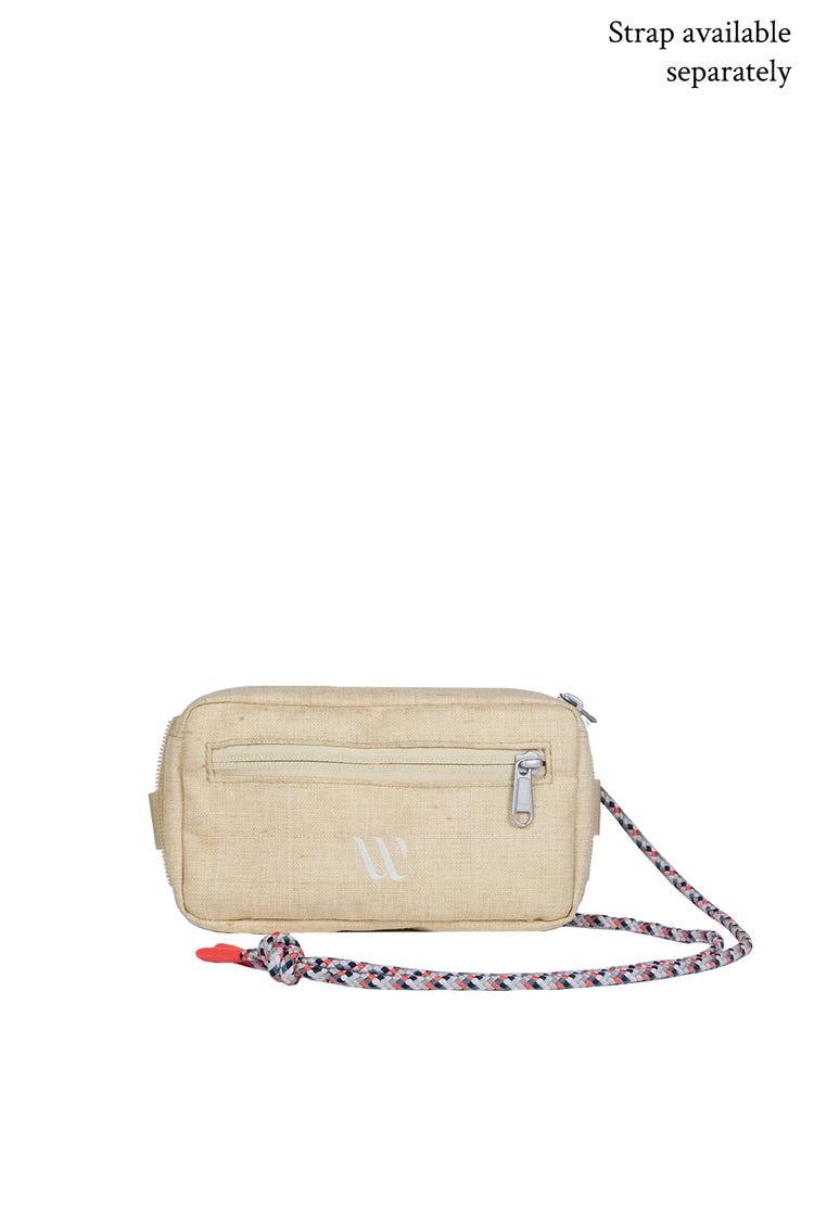 Wayks Sling Mini Sand Neck Pouch Horizontal Front#colour_sand