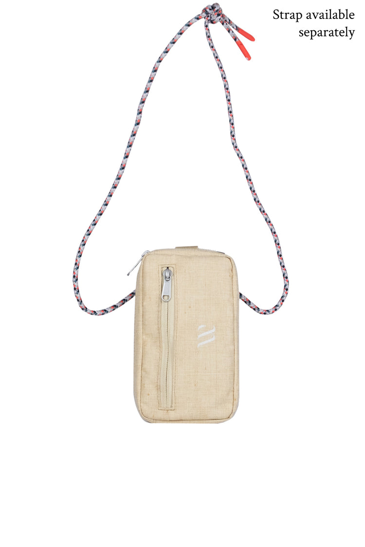 Wayks Sling Mini Sand Neck Pouch Vertical Front#colour_sand