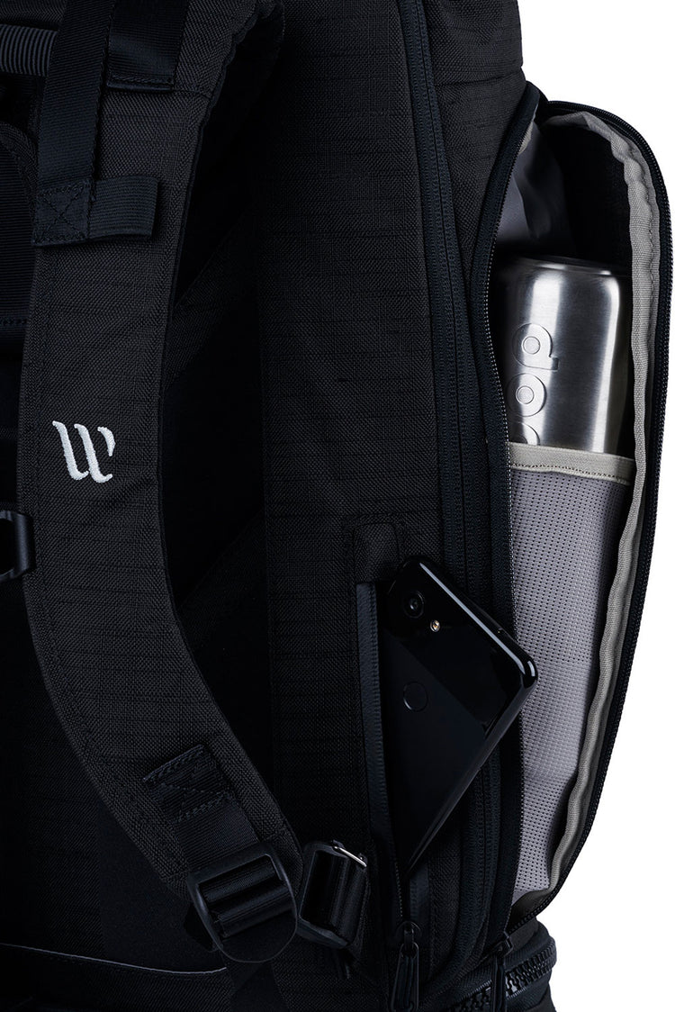 WayksOne Day Pack Original Sleek Black Bottle Pocket#colour_sleek-black