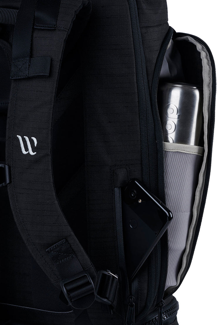 WayksOne Travel Backpack Original Sleek Black Bottle Pocket