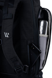 WayksOne Travel Backpack Compact Sleek Black Bottle Pocket#colour_sleek-black