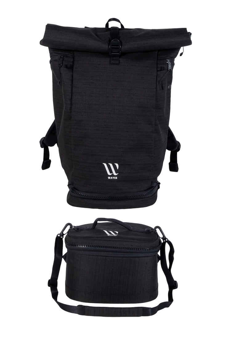WayksOne Travel Backpack Compact black Split