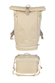 WayksOne Travel Backpack Compact Sand Split#colour_sand