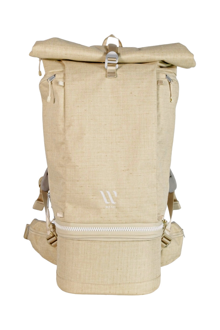WayksOne Travel Backpack Compact Sand Front